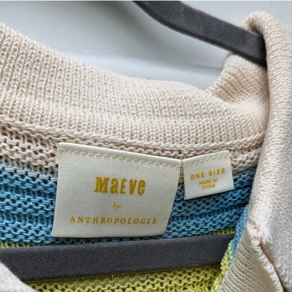 Maeve by Anthropologie knit striped polo kaftan top, one size - Picture 5 of 5